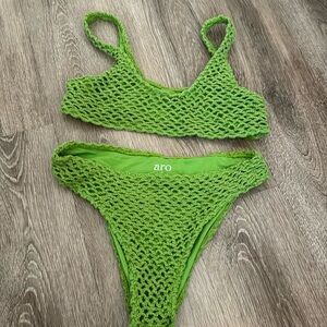 ARO green knit bikini